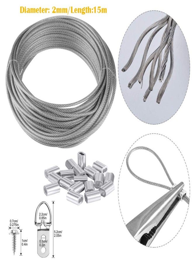 TooTaci Picture Hanger Hooks with Screws for Office Family Photo Picture Painting Hanging Assorted Types and Stainless Steel Picture Hanging Wire Picture Cord - Image 2